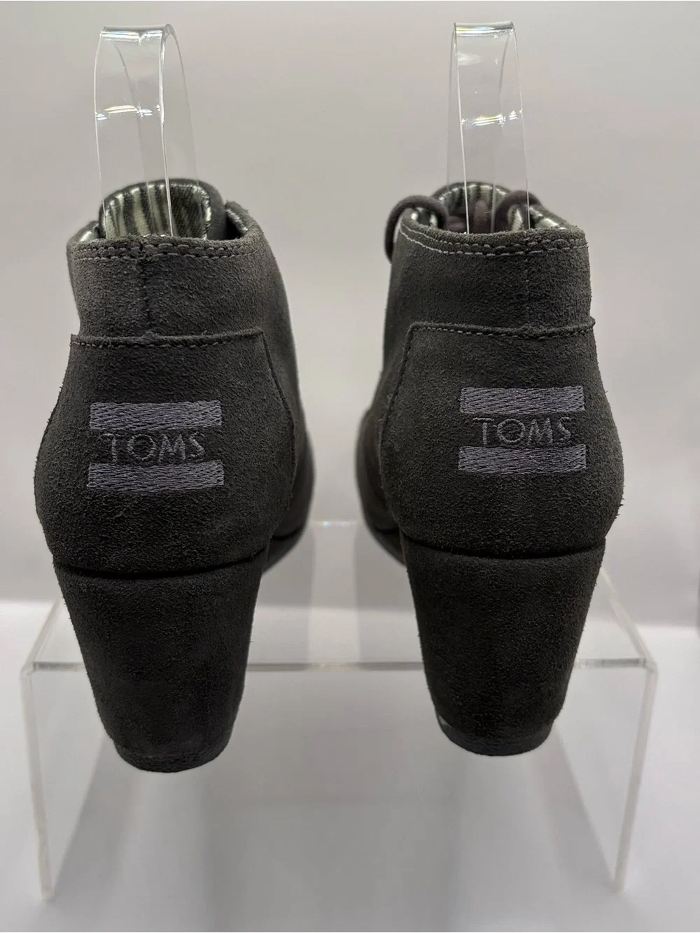 Toms Gray Suede Wedge Ankle Bootie